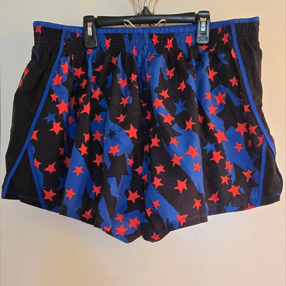 NWT Nike Dri-FIT Core 10K Running Women's PLUS 1X American Stars Blue Shorts - Picture 1 of 8